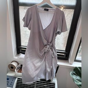 Silver Blue VICI wrap mini dress!
